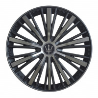 Set 4 capace roti VELAR Blade Silver, design Sportiv cu accente negre cu gri antracit, ABS rezistent, Universal, pentru jante R15