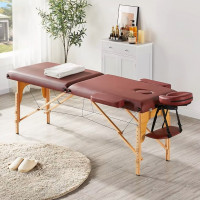 Masa de masaj pliabila, 2 zone, cadru lemn, spuma 5cm, inaltime 55-76cm, piele ecologica, dimensiuni 60x213cm, culoare Burgundy Masa de masaj pliabila, 2 zone, cadru lemn, spuma 5cm, inaltime 55-76cm, piele ecologica, dimensiuni 60x213cm, culoare Burgundy