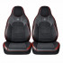 Set huse scaune auto Premium, model BLAZE Torque, design Sportiv,  universale, ergonomice, Piele Ecologica cu insertii textile, culoare Negru/Rosu [2]