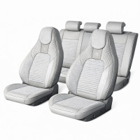 Set huse scaune auto Premium, model BLAZE Luxor, design Sportiv, universale, ergonomice, Piele Ecologica cu insertii textile, culoare Crem/Gri Set huse scaune auto Premium, model BLAZE Luxor, design Sportiv, universale, ergonomice, Piele Ecologica cu insertii textile, culoare Crem/Gri
