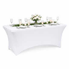 Husa pentru masa dreptunghiulara, culoare alba, elastica, dimensiune 180 x 70 x 74cm Husa pentru masa dreptunghiulara, culoare alba, elastica, dimensiune 180 x 70 x 74cm