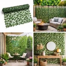 Gard viu artificial decorativ cu frunze iedera, culoare verde, dimensiune 300 x 100cm Gard viu artificial decorativ cu frunze iedera, culoare verde, dimensiune 300 x 100cm