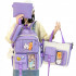 Set 4-in-1 pentru Scolari sau Prescolari - (rucsac, geanta de umar, plic elegant, penar), culoare VIOLET cu IEPURAS, Cod AVX-WT-BUNN-VIOLET [4]