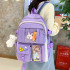 Set 4-in-1 pentru Scolari sau Prescolari - (rucsac, geanta de umar, plic elegant, penar), culoare VIOLET cu IEPURAS, Cod AVX-WT-BUNN-VIOLET [5]