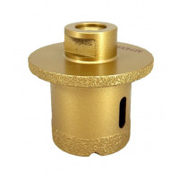 Carota Diamantata pentru ventil scurgeri in gresie portelanata, piatra, compozit, - diam. 45mm, 65mm 45° - Premium - DXDY.GOLDrill.45-6545deg