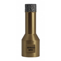 Carota diamantata pt. gresie portelanata & piatra - diam. 14mm -cu ceara- Premium - DXDY.GOLDrill.14 Carota diamantata pt. gresie portelanata & piatra - diam. 14mm -cu ceara- Premium - DXDY.GOLDrill.14