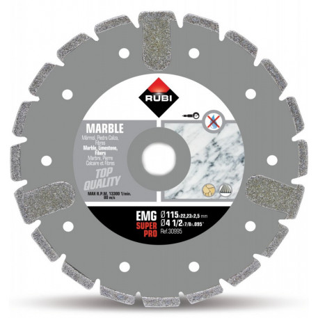 Disc diamantat galvanizat pt. marmura 115mm, EMG 115 SuperPro - RUBI-30995 [1]