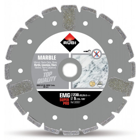 Disc diamantat galvanizat pt. marmura 230mm, EMG 230 SuperPro - RUBI-30997 [1]