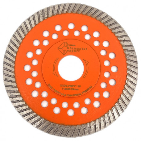 Disc diamantat pentru taiat Granit, Piatra, Beton armat, Materiale dure TURBO Laser 115x22,23mm SUPER PREMIUM - DXDY.PMPT.115 [1]