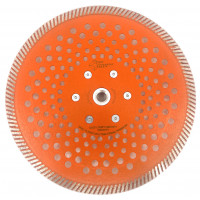 Disc diamantat pentru taiat Granit, Piatra, Beton armat, Materiale dure TURBO Laser 230mm cu prindere M14 SUPER PREMIUM - DXDY.PMPT.230.M14