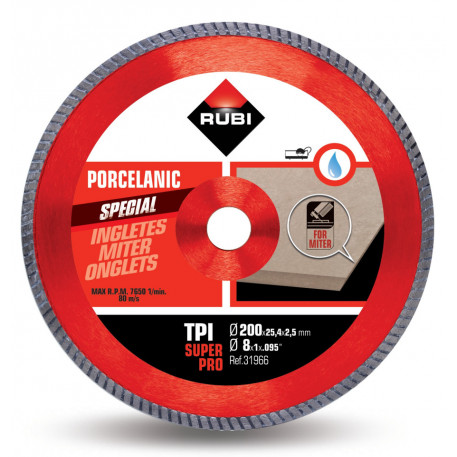Disc diamantat pt. gresie portelanata, taieri oblice 200mm, TPI 200 SuperPro - RUBI-31966 [1]