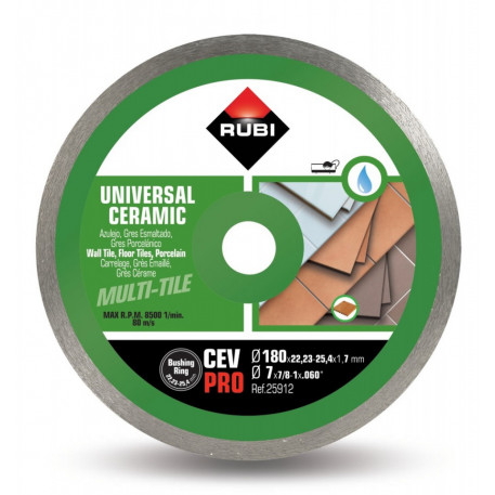 Disc diamantat pt. gresie si faianta 180mm, CEV 180 Pro - RUBI-25912 [1]