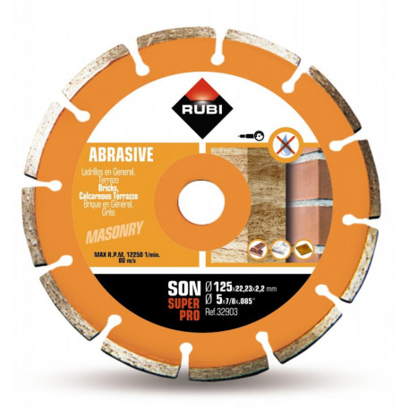 Disc diamantat pt. materiale abrazive 125mm, SON 125 SuperPro - RUBI-32903 [1]
