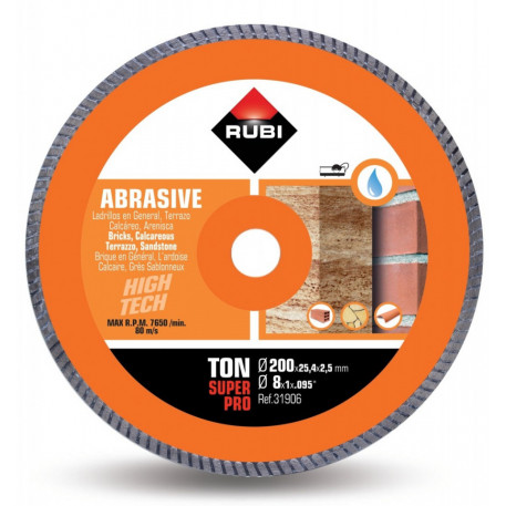 Disc diamantat pt. materiale abrazive 200mm, TON 200 SuperPro - RUBI-31906 [1]