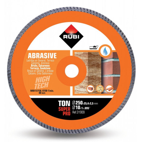 Disc diamantat pt. materiale abrazive 250mm, TON 250 SuperPro - RUBI-31909 [1]