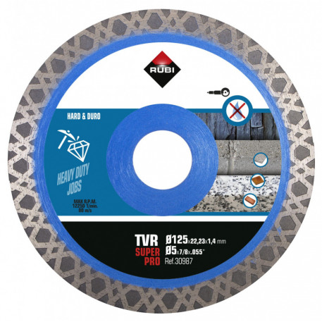 Disc diamantat pt. materiale foarte dure 125mm, TVR 125 SuperPro - RUBI-30987 [1]