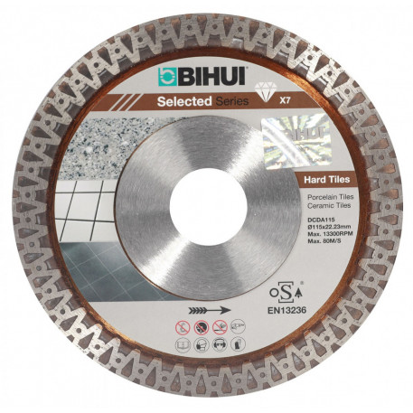 Disc Diamantat pt. Placi dure, Portelan dur, Placi ceramice 115x22.2 (mm) Super Premium - BIHUI-DCDA115 [1]