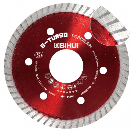 Disc Diamantat pt. Placi dure, Portelan dur, Placi ceramice 85x22.2 (mm) Super Premium - BIHUI-DCDT85 [1]