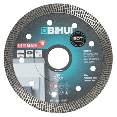Disc Diamantat pt. Portelan, Placi ceramice, Ardezie 125x22.2 (mm) Ultimate BDT - BIHUI-DCAB125 [1]