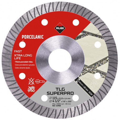 Disc diamantat pt. portelan si placi foarte dure 115x22,2mm, TLG 115 SuperPro - RUBI-41900 [1]