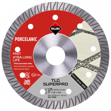 Disc diamantat pt. portelan si placi foarte dure 125x22,2mm, TLG 125 SuperPro - RUBI-41901 [1]