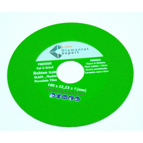 Disc Diamantat pt. taiat si slefuit Sticla, Gresie Extra Dura, 100x22.2 (mm) Super Premium - DXDY.GLASSX.100 [1]