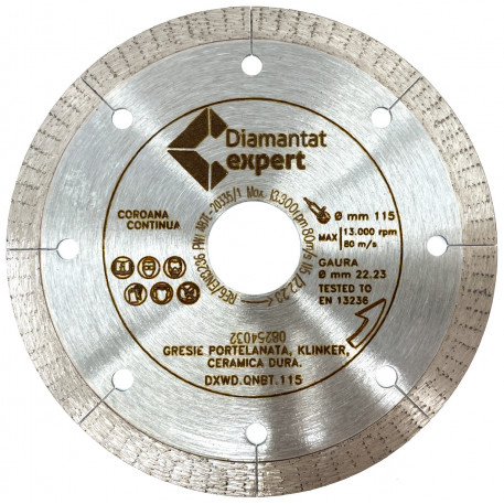 Disc DiamantatExpert pt. Portelan dur, ceramica dura - Ultra Long Life 115x22.2 (mm) Ultra Premium - DXWD.QNBT.115 [1]