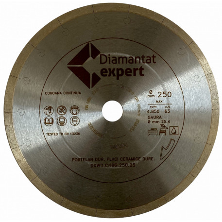 Disc DiamantatExpert pt. Portelan dur, ceramica dura - Ultra Long Life 300x25.4 (mm) Ultra Premium - DXWD.QNBG.300.25 [1]