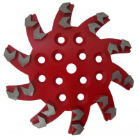 Disc stea cu segmenti diamantati pt. slefuire pardoseli - segment mediu - Rosu - 250 mm - prindere 19mm - DXDH.8501.250.13.43 Disc stea cu segmenti diamantati pt. slefuire pardoseli - segment mediu - Rosu - 250 mm - prindere 19mm - DXDH.8501.250.13.43