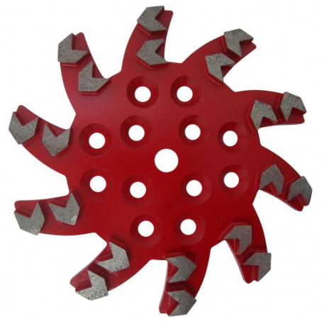 Disc stea cu segmenti diamantati pt. slefuire pardoseli - segment mediu - Rosu - 250 mm - prindere 19mm - DXDH.8501.250.13.43 [1]