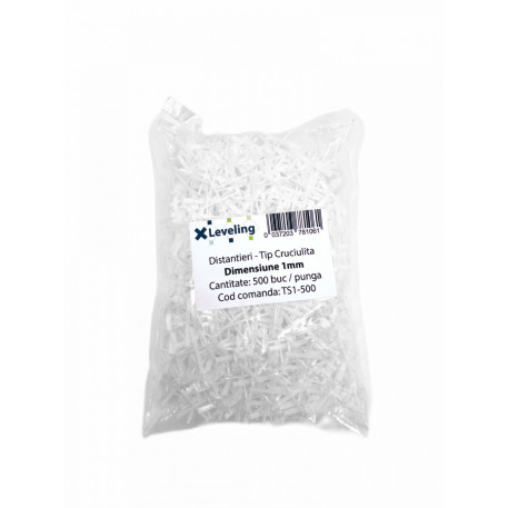 Distantiere ( Cruciulite ) pt. placi - gresie si faianta - Rost 1 mm - 500 buc - XLEV-TS1-500 [1]
