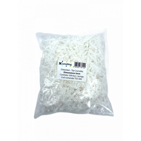 Distantiere ( Cruciulite ) pt. placi - gresie si faianta - Rost 5 mm - 500 buc - XLEV-TS5-500 [1]
