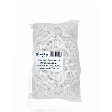 Distantiere ( Cruciulite ) pt. placi - gresie si faianta - Rost 6 mm - 250 buc - XLEV-TS6-250 [1]