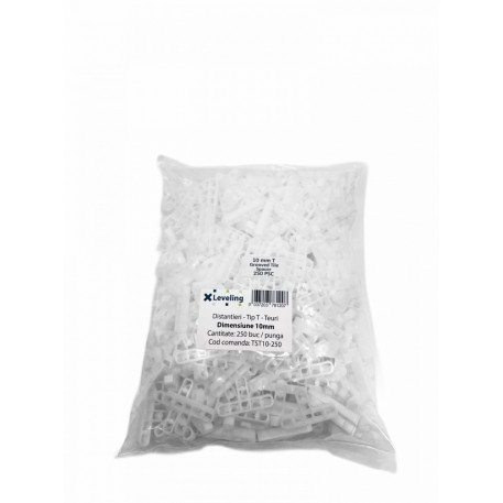 Distantiere tip T ( Teuri ) pt. placi - gresie si faianta - Rost 10 mm - 250 buc - XLEV-TST10-250 [1]