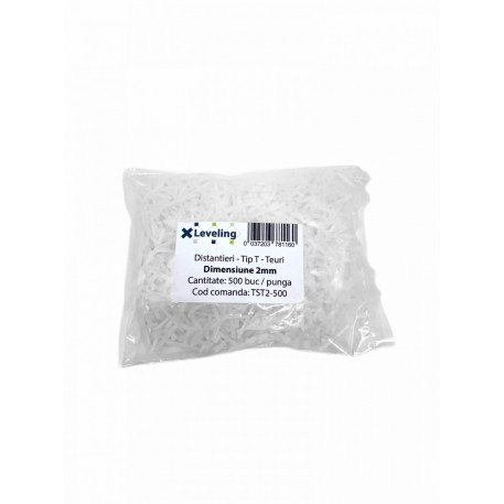 Distantiere tip T ( Teuri ) pt. placi - gresie si faianta - Rost 2 mm - 500 buc - XLEV-TST2-500 [1]