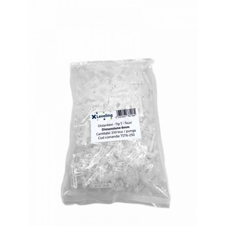 Distantiere tip T ( Teuri ) pt. placi - gresie si faianta - Rost 6 mm - 250 buc - XLEV-TST6-250 [1]