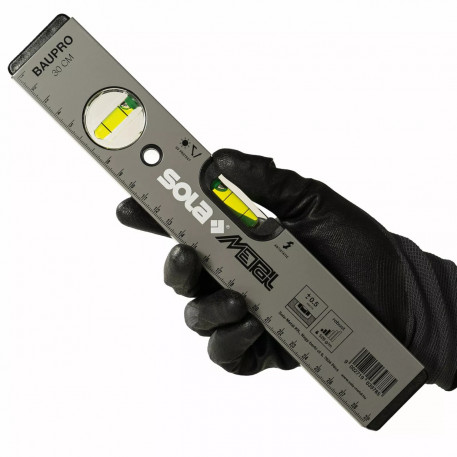 Nivela cu bula ( Boloboc ) cu profil tubular aluminiu BAUPRO 30 cm - Sola-69060301 [1]