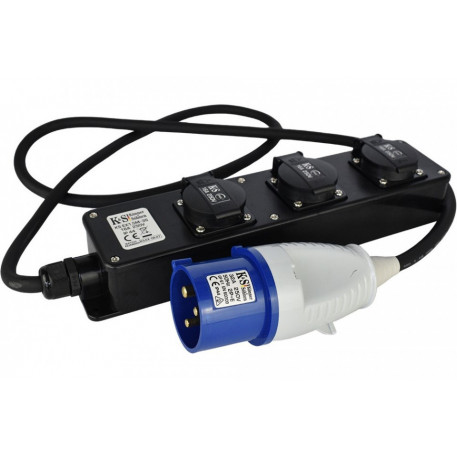 Prelungitor 230V Stecher Euro - 3x Priza Casnica - max 5000W - KS-EX1.5M-3S [1]