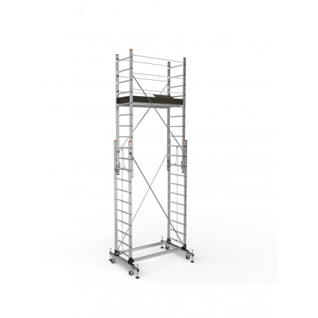 Schela mobila aluminiu telescopica 2x3(m), inaltime lucru 6 metri, o platforma 1,6x0,6(m), max 200kg/mp - CNO-SME-MEGA6 [1]