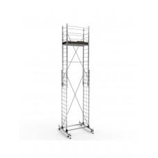 Schela mobila aluminiu telescopica 2x4(m), inaltime lucru 8 metri, o platforma 1,6x0,6(m), max 200kg/mp - CNO-SME-MEGA8