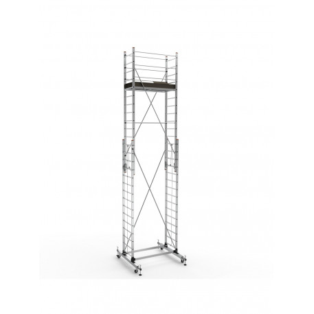 Schela mobila aluminiu telescopica 2x4(m), inaltime lucru 8 metri, o platforma 1,6x0,6(m), max 200kg/mp - CNO-SME-MEGA8 [1]