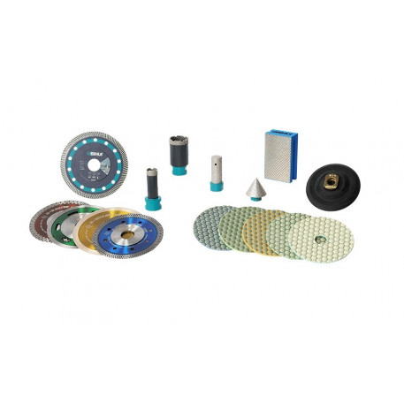 SET 16 unelte diamantate profesionale pt. meseriasi - carote, discuri, freze si accesorii in valiza - BIHUI-DBDFS16 [1]