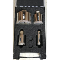 Set carote diamantate pt. gresie portelanata & piatra - diam. 20, 35, 50, 75mm Super Premium - DXDH.80407.S20-75 / 80407.Set