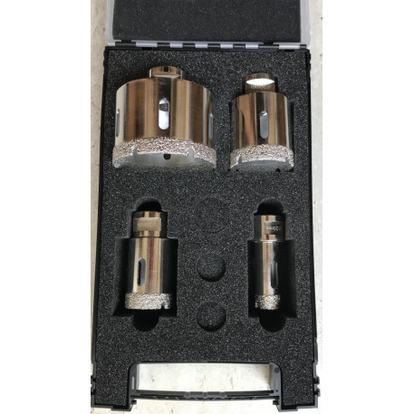 Set 4 carote diamantate pt. gresie portelanata & piatra - diam. 20, 35, 50, 75mm Super Premium - DXDH.80407.S20-75.Set [1]