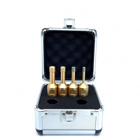 Set carote diamantate pt. gresie portelanata & piatra - diam. 6, 8, 10, 12 mm PREMIUM - DXDY.GOLDrill.MiniSet [1]