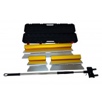 Set de gletiere profesionale Heavy-Duty aluminiu 30, 50, 80 (cm) x 0.35mm cu maner extensibil si cutie de transport - CNO-GHD853SET