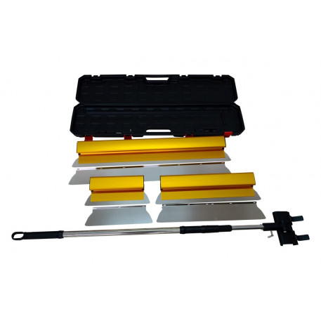 Set de gletiere profesionale Heavy-Duty aluminiu 30, 50, 80 (cm) x 0.35mm cu maner extensibil si cutie de transport - CNO-GHD853SET [1]