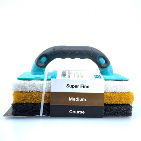 Set Dristi cu Burete / Tampon pentru curatare (1 maner, 3 baze), 250x120mm - BIHUI-CSPK4 [1]