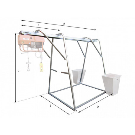 Stand metalic cu sina suport pt. Electropalane pana la 1000kg IORI-CAV1000 [1]