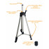 Trepied reglabil extensibil din alumiuniu, pentru nivele laser - 53 - 145 cm prindere 5/8
